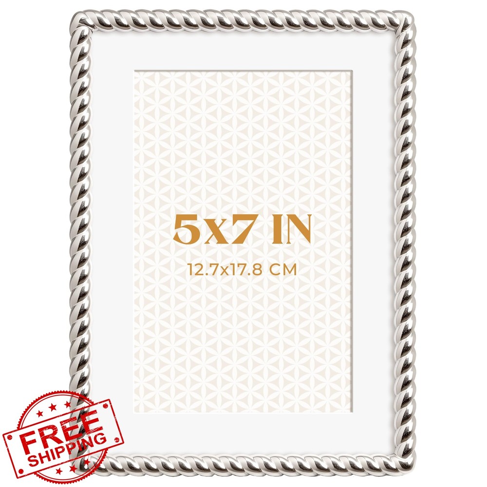 RICHFOCUS 5×7 photo frame silver mat 4×6