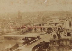 Paris The Seine The Pump The Pont Notre Dame C1858 Photo Stereo Vintage Album