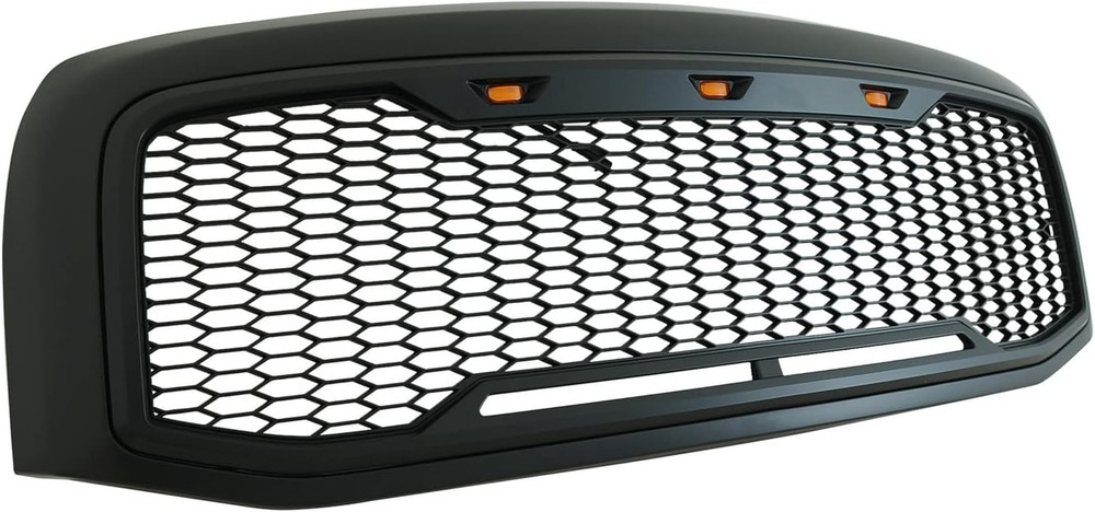 Tidal Upper ABS Grille LED Grill with Amber LED Lights – Matte Black for 06-08 R