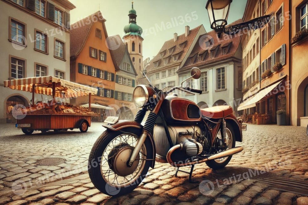 Digital Photo Background Wallpaper Vintage Retro 1969 BMW R69S