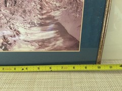 Vintage Photography Print Winter Landscape Scene Matted Framed 10″x8″ Pre-owned