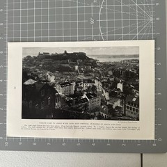 1927 Lisbon Portugal Cityscape Panoramic Photograph Vintage Wall Art Travel