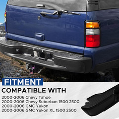 Black Rear Bumper Assembly Compatible with 2000-2006 Chevy Tahoe Suburban GMC Yu