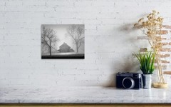 Morning Fog Moody Gettysburg Pennsylvania Black and White Photography Art Print