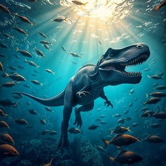 Digital Image Picture Photo Wallpaper Background Desktop Dinosaur 4 Print AI Art
