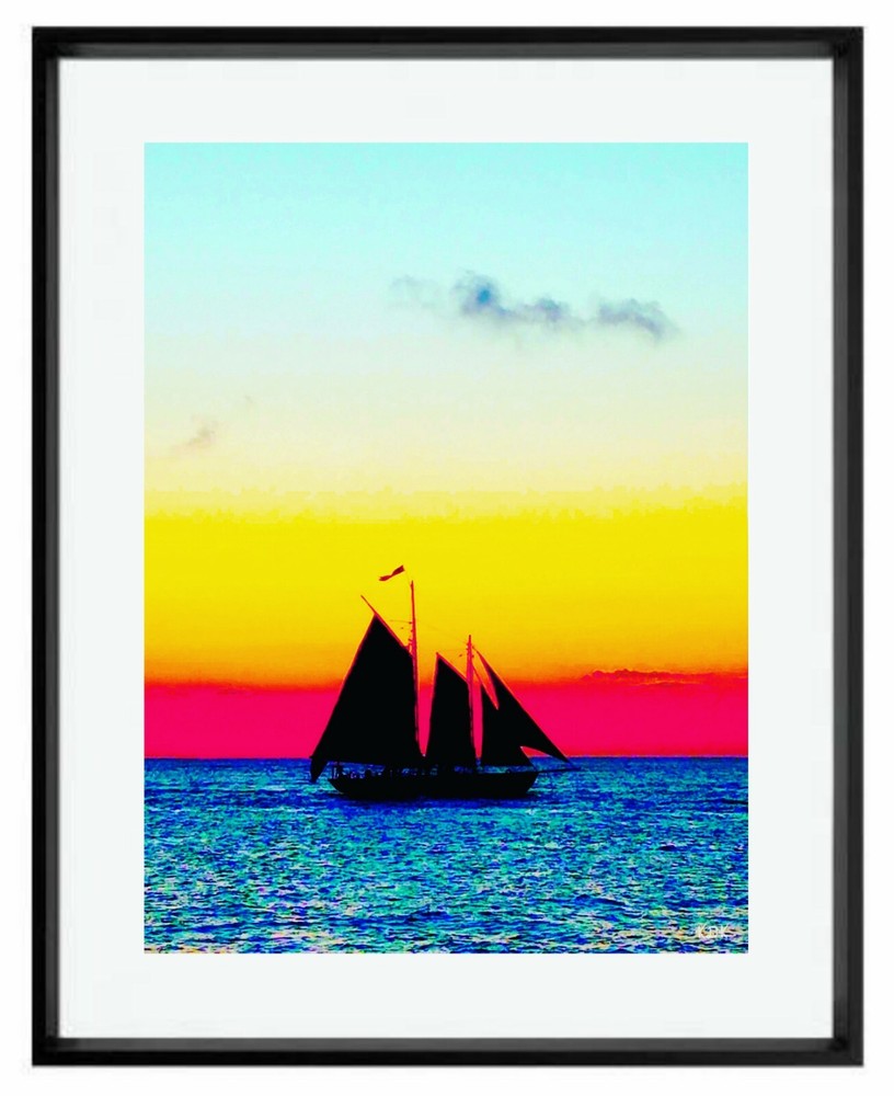 KEY WEST Sailboat 11×14″ Art Photo Photograph Print Sailing Boat Silhouette Sail