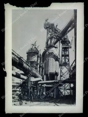 Large Glass Plate 13x18cm Superb Vintage Graphic Photo Industry Factory
