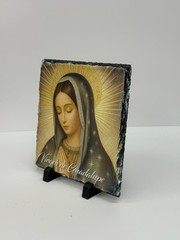 Our Lady of Guadalupe Fine Stone 8 x 8 Patroness of Mexico. Gold