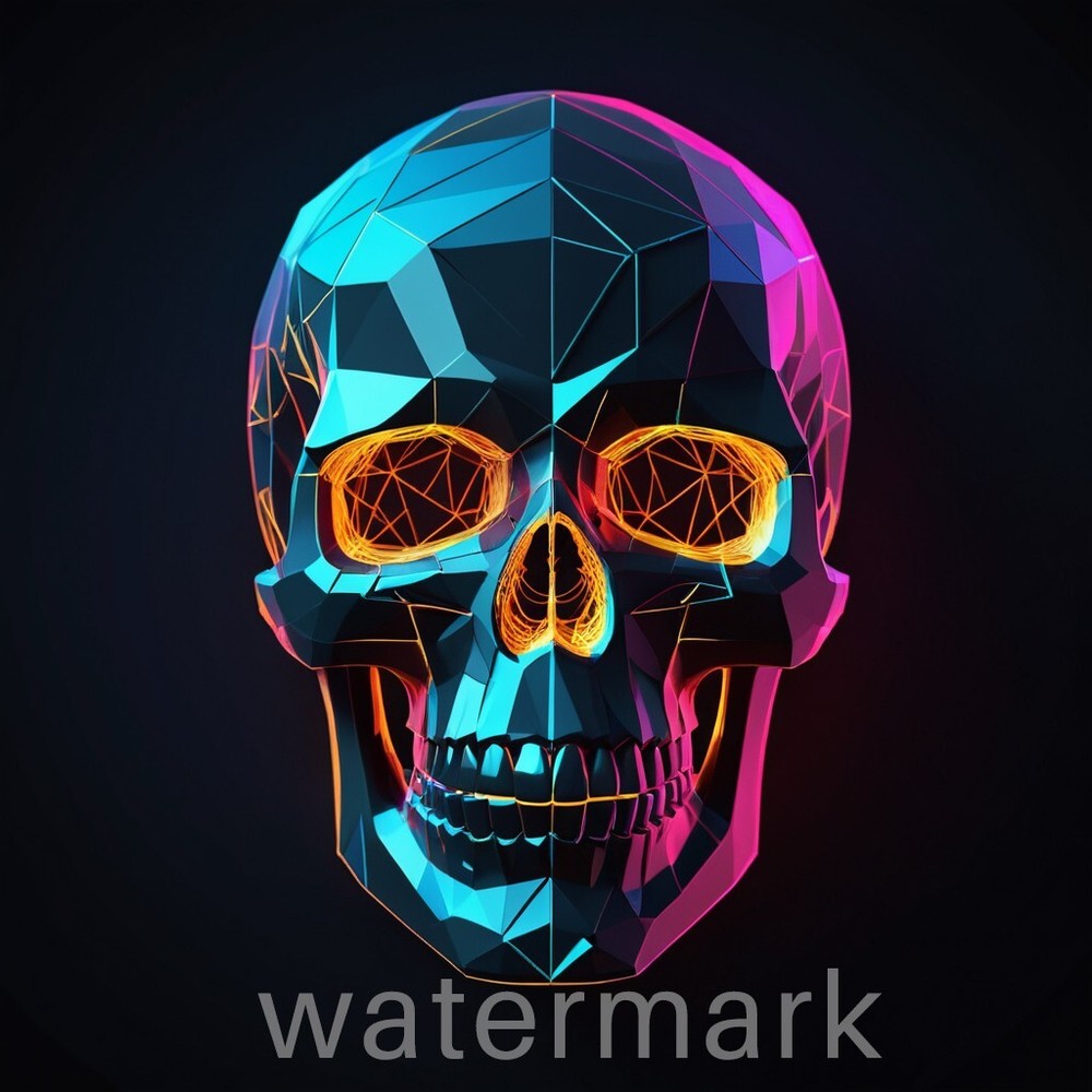 Digital Image Picture Photo Wallpaper Background Colorful 3D Skull Art