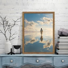 Framed Jesus Walking on Water Canvas Wall Art Jesus Pictures 12×16 Inch | Chr…