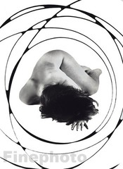 1966 Original MILOS VOJIR Female Nude RETRO MOD Surreal Silver Gelatin Photo Art