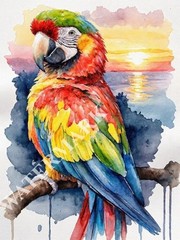 4 Digital Images Macaw Parrot Large Bird Picture Wallpaper Desktop Wall Art B49