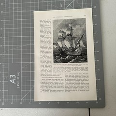 1927 Vasco da Gama Ship Illustration Vintage Maritime Sailing Photograph