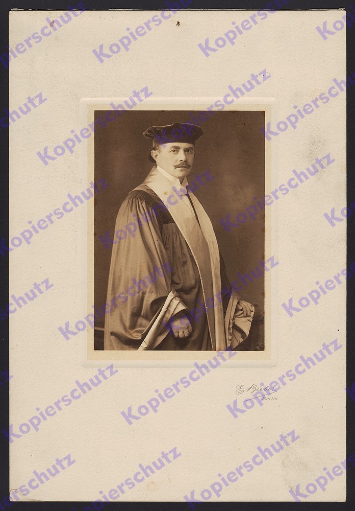 or. Photo Emil Bieber portrait Prof. Dr. Kärnbach veterinary academic Berlin 1905