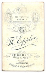 Photograph Th. Eppler, Dresden, Hauptstr. 24, lady in elegant dress