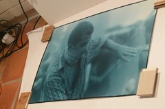 Janine Gordon Color Photograph Mural Mosh Pit Blue Single Rebellion From Tyranny
