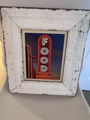 Steve Vaughn Food That Pleases Neon Sign Framed Photo Americana Diner Wall Art