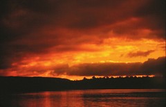 4 KODACHROME COLOR SLIDES – SUNSET OVER WATER – ONE OF A KIND