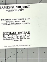 James Sundquist 1997 Art Announcement Card – Vertical City