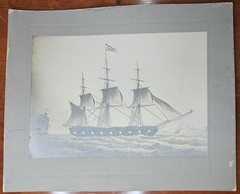 Antique 1880’s – 1920’s Martha Hale Harvey Orig. Platinum Photo Tall Ship Sooloo