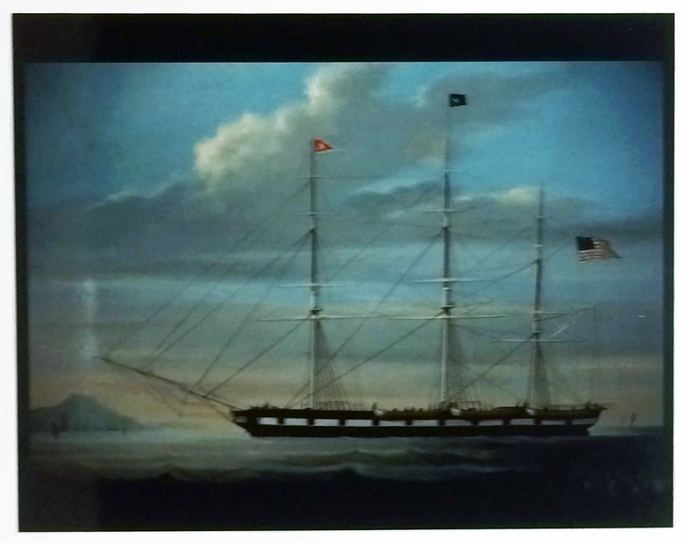 Photographic reproduction of a three masted ship painting – Nautical Landscape