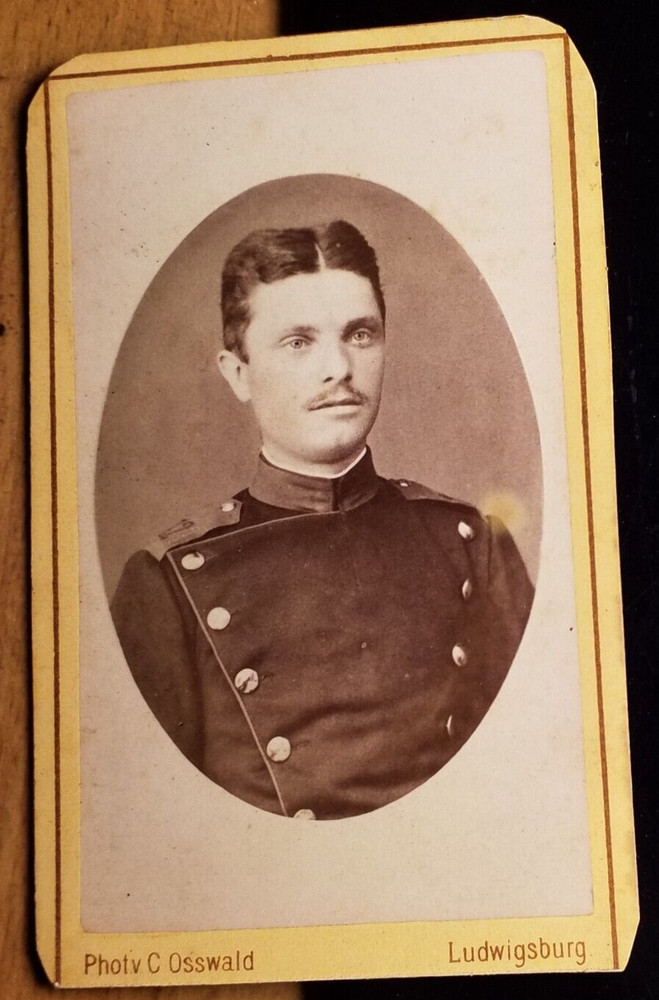 Soldier in Uniform Regiment No. 12 / Circa 1870s CDV C. Osswald Ludwigsburg