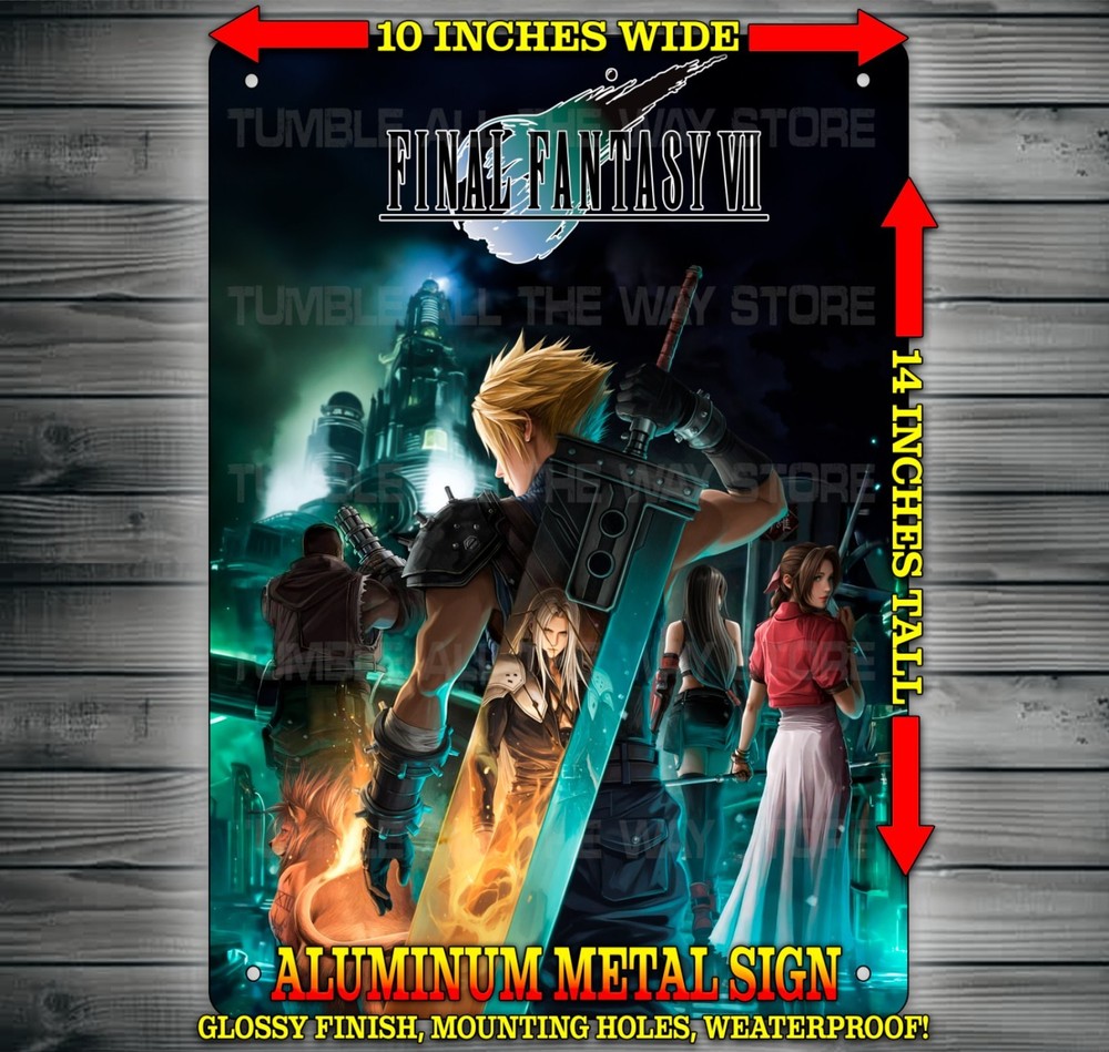 Final Fantasy 7 – Cloud Strife with Sephiroth Reflection Sign Wall Art 10″ x 14″