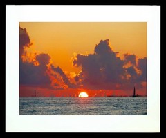 KEY WEST Sunset Boat 11×14 Matted Art Photo Photograph Florida Key Tropical Sail