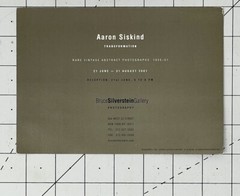 Aaron Siskind Art Announcement Card 2001 – Transportation – Abstract Photographs