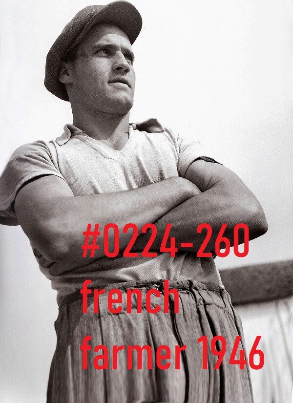 VINTAGE MALE PORTRAIT #0224-260-french farmer 1946 -free shipping usa