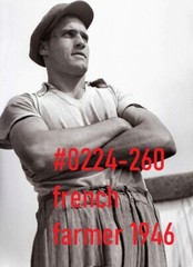 VINTAGE MALE PORTRAIT #0224-260-french farmer 1946 -free shipping usa