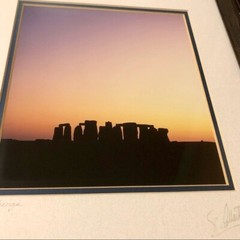 Framed Stonehenge Sunset Fine Art Photographs Signed Ed Collacott Vintage UK