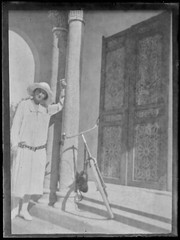 Glass Plate Vintage Black and White Negative 9×12 cm Woman Bike Home