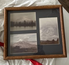 Vintage Orig Art Portland Oregon Mt St Helens Eruption Photo Series Wood Frame