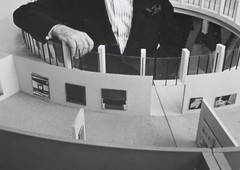 ARNOLD NEWMAN-2 Gelatin Silvers of Joseph Hirshhorn w/ museum model of Hirshhorn