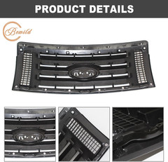 Front Bumper Grille Assembly Compatible with 2009-2014 Ford F – 150 F150 Centre