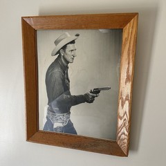 Vtg ‘60s Prize-Winning Cowboy Photograph Large Framed Male Portrait Western