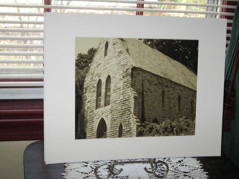 Church Photography, Gothic Architecture, Adirondack Mountain Area, Sepia Finish