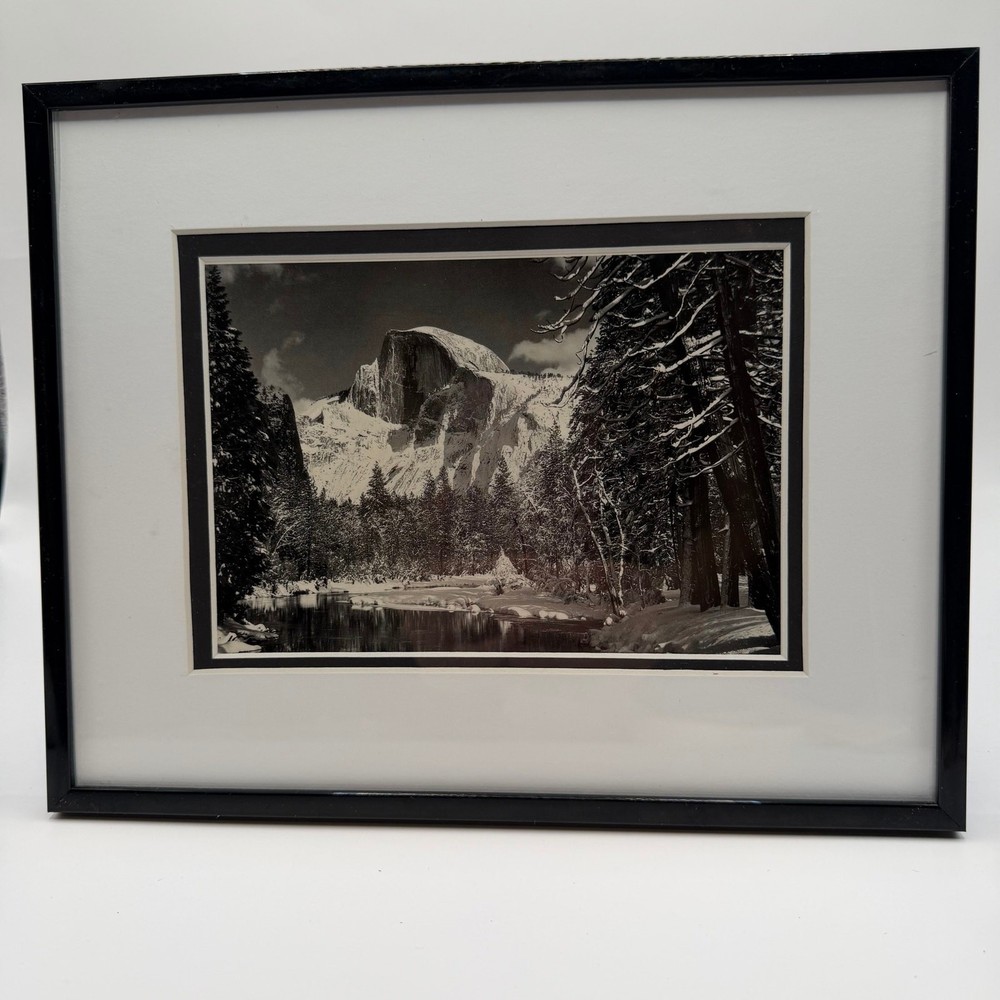 Ansel Adams Half Dome Merced River Winter SR-15 Framed Lithographic Reproduction