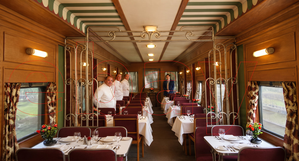 Photo Art Print of the Dining Car on the Wabash Railroad’s Banner Blue ca. 1940s