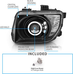 Projector Headlights Halo Black for Honda Element – Passenger and Driver Side