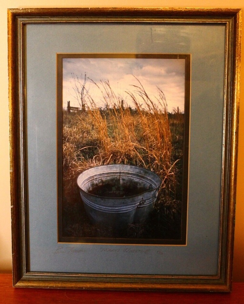 Vtg Bill Turner Art Photograph «Mama’s Washtub» 1976 Signed Framed Rural Scene