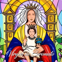 Virgin of Coromoto Fine Rock Slate 7.5 x 7.5, Patroness of Venezuela