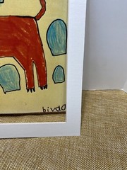 Photograph of Child’s Art – Lion – Artwork Matte Included – New