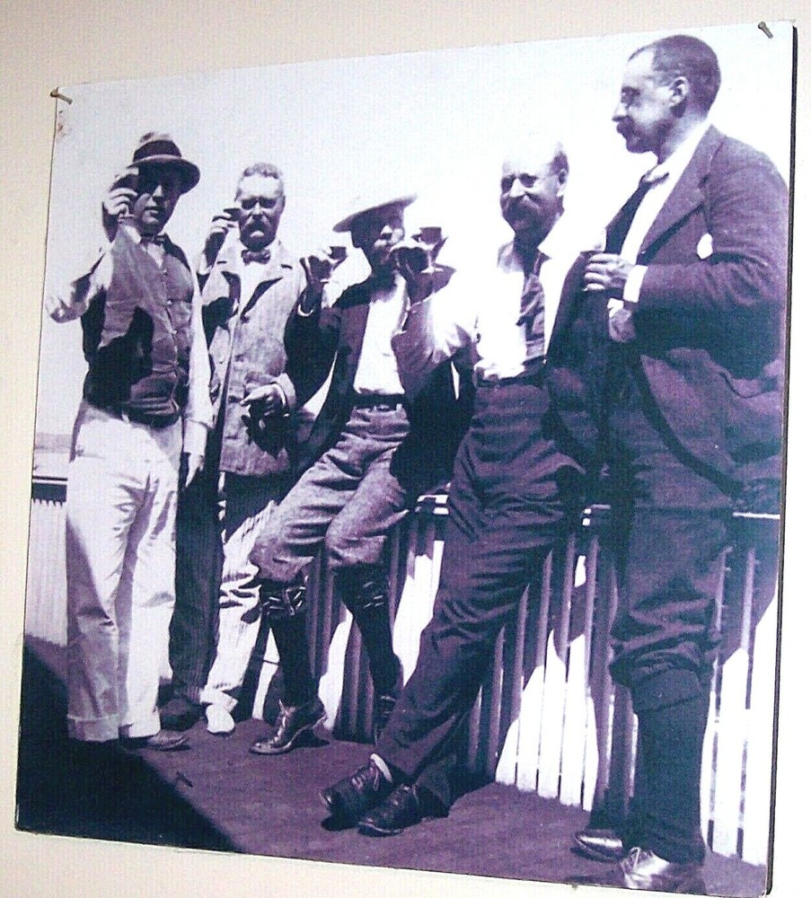 Maine Historical Early photo Enlarged foam Backing Men Drinking Cheers !