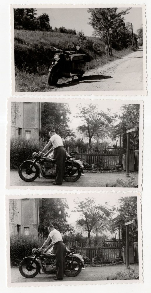 3 x Photo GDR Moped Motorcycle AWO Wiesel