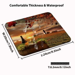Winery Mouse Pad, White Wine Cask on Vineyard at Sunset in Chianti Tuscany It…
