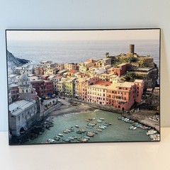 Dennis Barloga Vernazza Harbor Cinque Terre, Italy Giclee Print 12” x 14” Wood