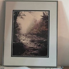 Gary Steinke Framed Photo Adirondack, Mtns New York Signed River In Fall 20 X 16