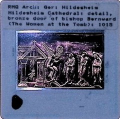 Vintage Art History Slide Photo Bronze door Hildesheim Cathedral Bishop Bernward